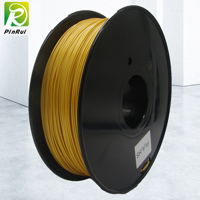 Pinrui ที่มีคุณภาพสูง 1 กิโลกรัม 3D PLA เครื่องพิมพ์ Filament สีเหลืองทอง